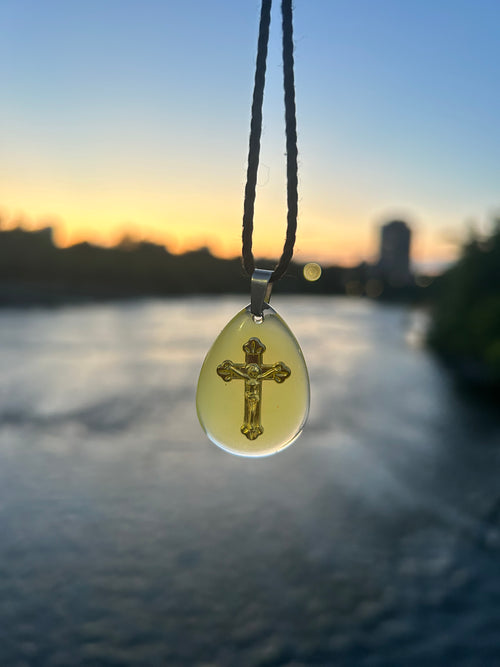 Christalia: Luminous Neon Green Pendant